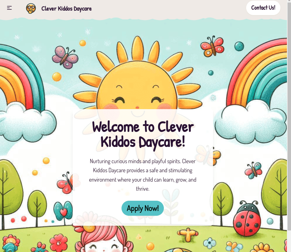 Clever Kiddos Daycare website